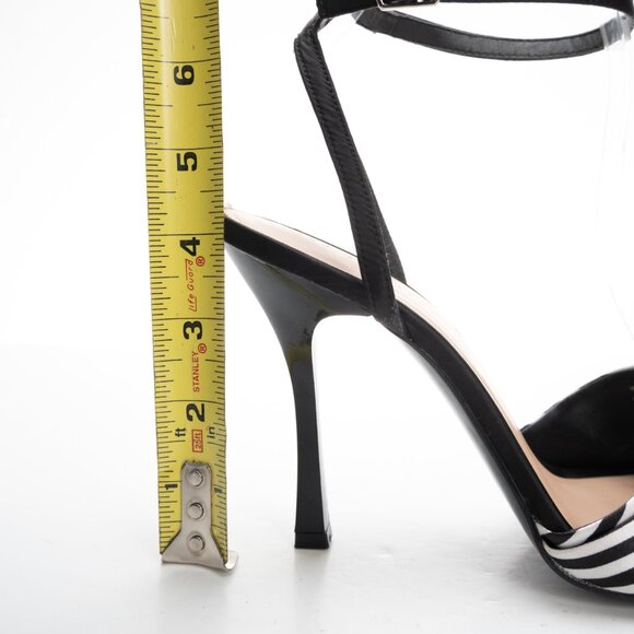 ZARA Trafaluc black white stripe high heels size 40 - Picture 10 of 12
